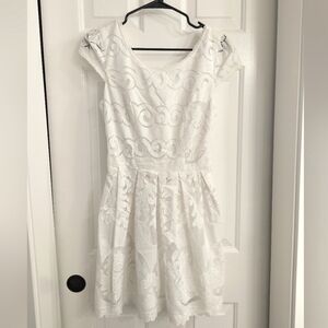 Banjul White Lace Overlay Mini Dress